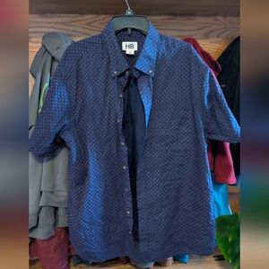 Navy Patterned Men's Casual Shirt